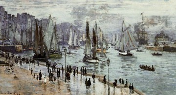  Fishing Painting - Fishing Boats Leaving the Port of Le Havre Claude Monet